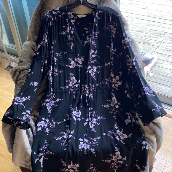 Rebecca Taylor 💯 Silk Lined Flower Print Belt Dress/Long Shirt New NeverUsed